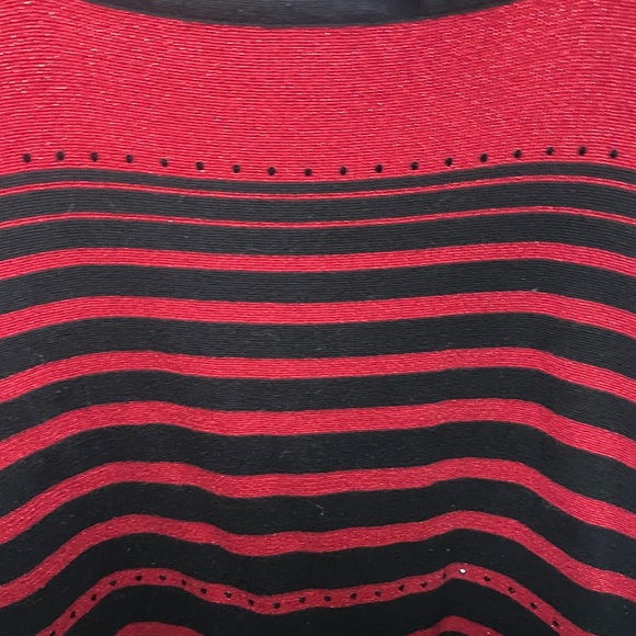Alfred Dunner Black Red Striped Pullover Knit Sweater Women's Size 1X - Picture 5 of 6